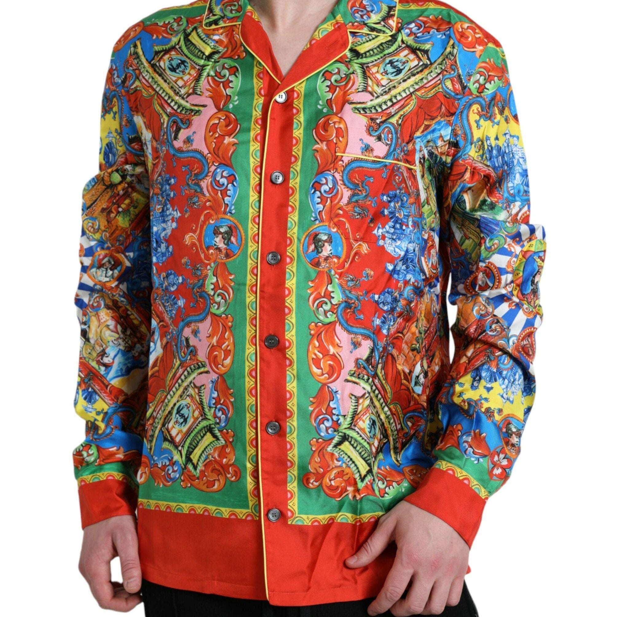 Dolce & Gabbana Shirts IT5 | M Dolce & Gabbana Multicolor Patterned Button Down Casual Shirt