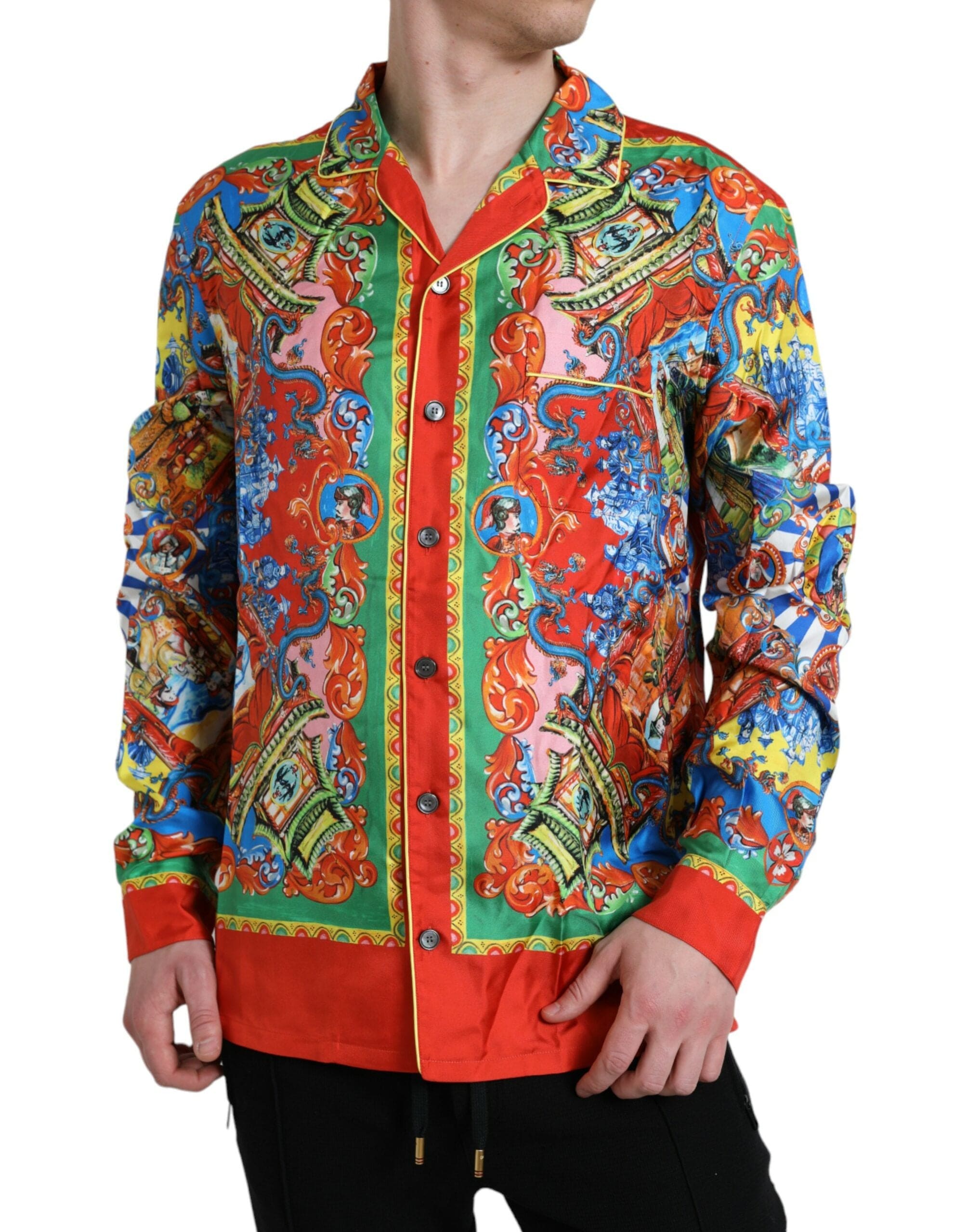 Dolce & Gabbana Shirts IT5 | M Dolce & Gabbana Multicolor Patterned Button Down Casual Shirt