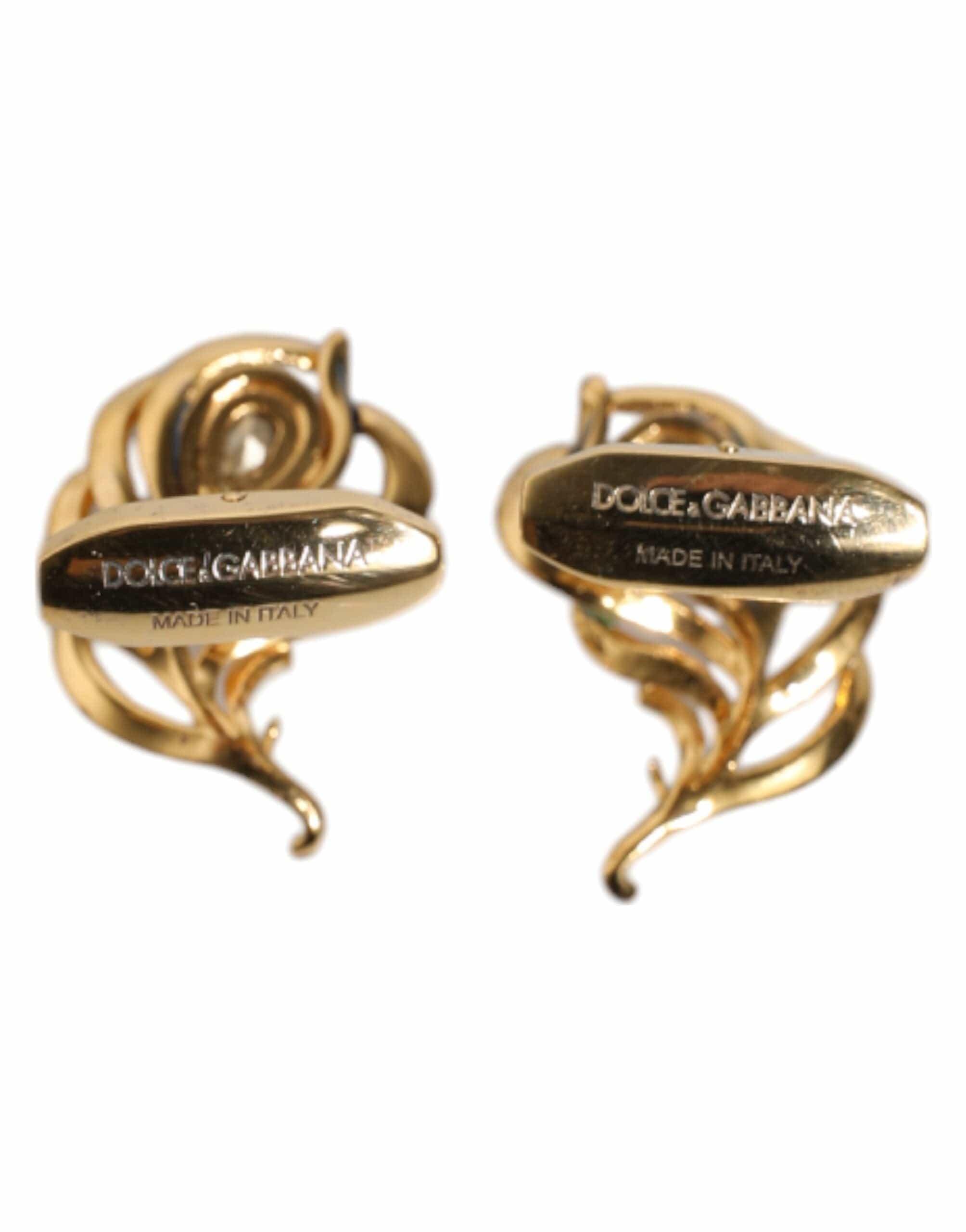 Dolce & Gabbana Dolce & Gabbana Multicolor Peacock Feathers 925 Sterling Silver Cufflink
