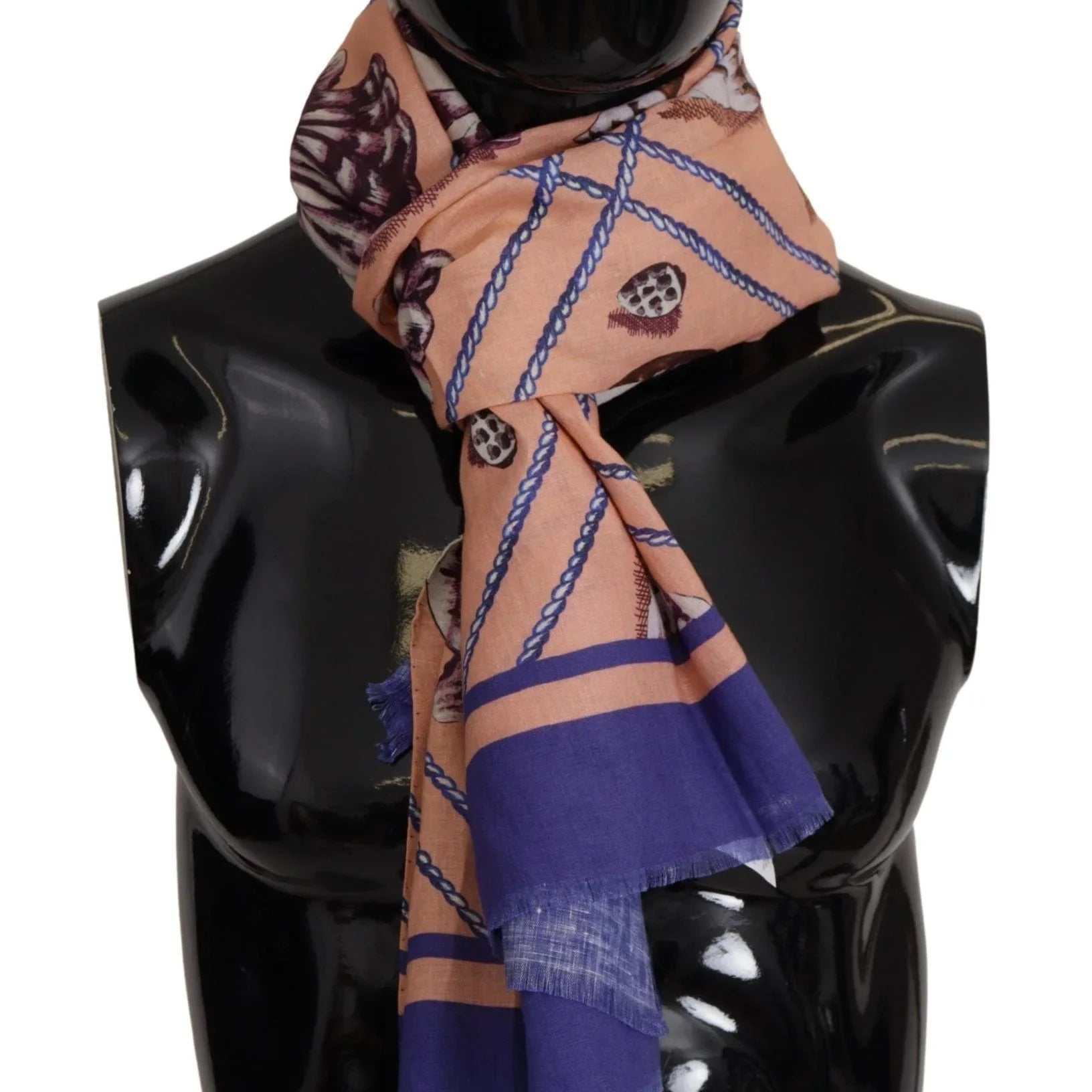Dolce & Gabbana Linen Shirts Dolce & Gabbana Multicolor Seashell Linen Scarf for Men