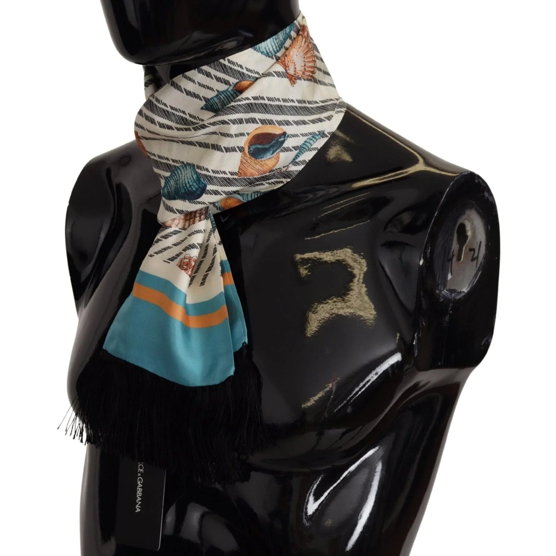 Dolce & Gabbana Scarves Dolce & Gabbana Multicolor Silk Seashell Printed Scarf