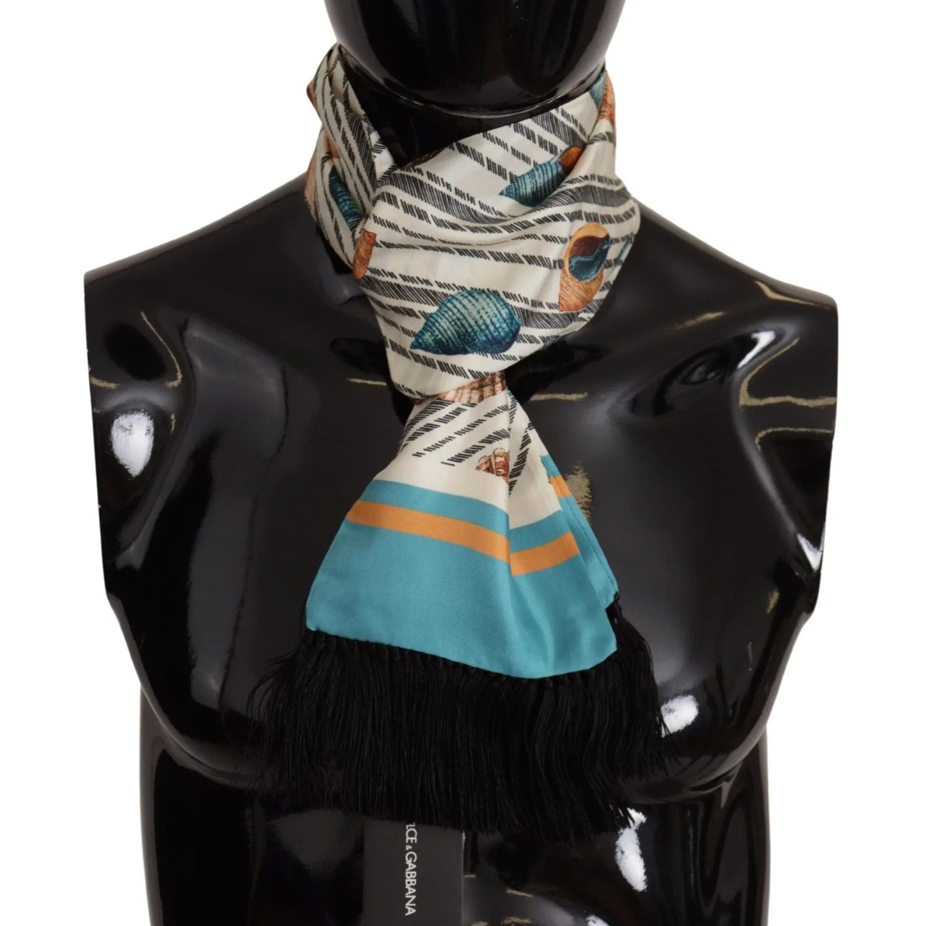 Dolce & Gabbana Scarves Dolce & Gabbana Multicolor Silk Seashell Printed Scarf