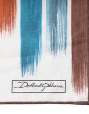 Dolce & Gabbana Dolce & Gabbana Multicolor Stripes Cotton Square Foulard Scarf