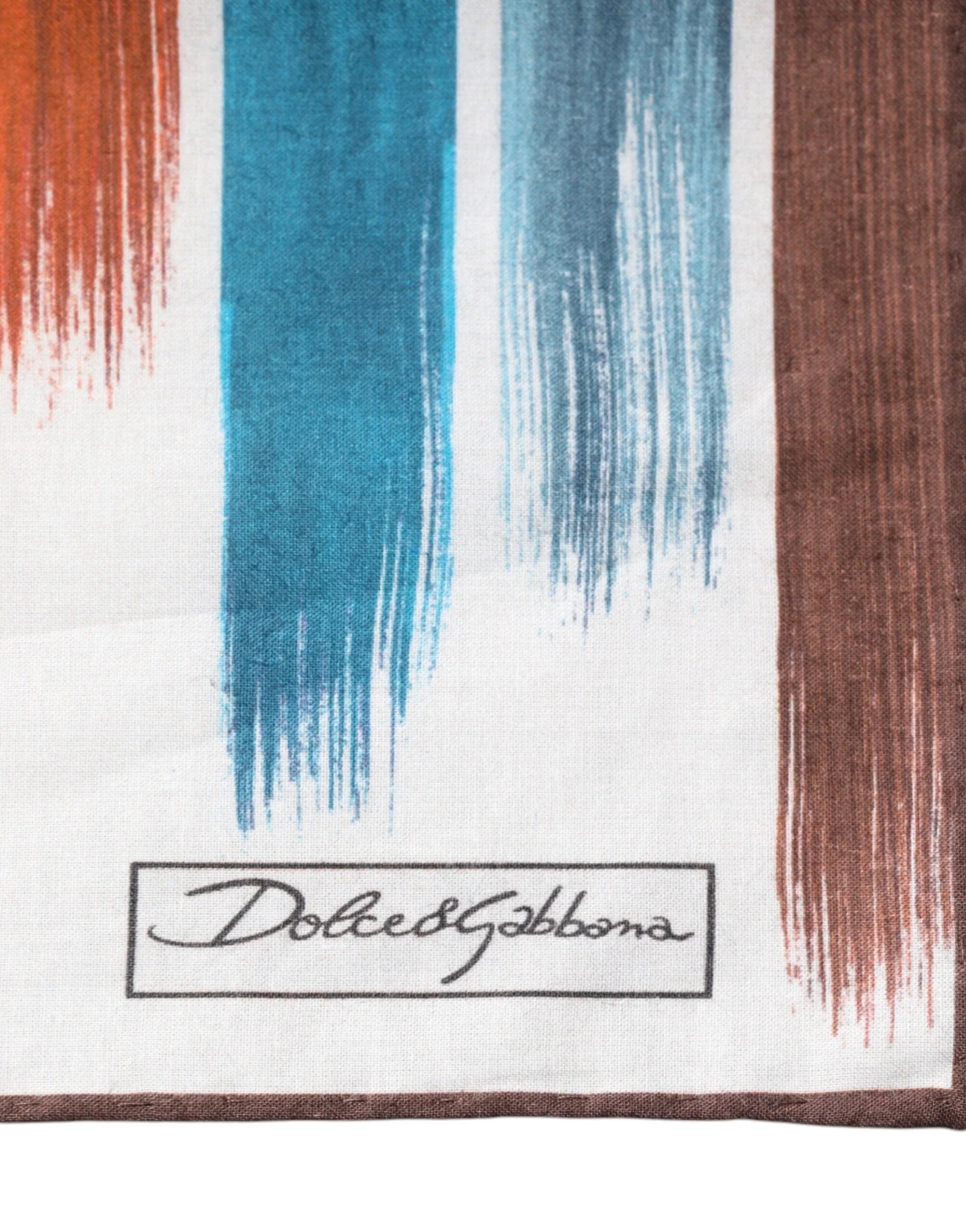 Dolce & Gabbana Dolce & Gabbana Multicolor Stripes Cotton Square Foulard Scarf