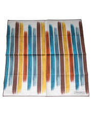 Dolce & Gabbana Dolce & Gabbana Multicolor Stripes Cotton Square Foulard Scarf