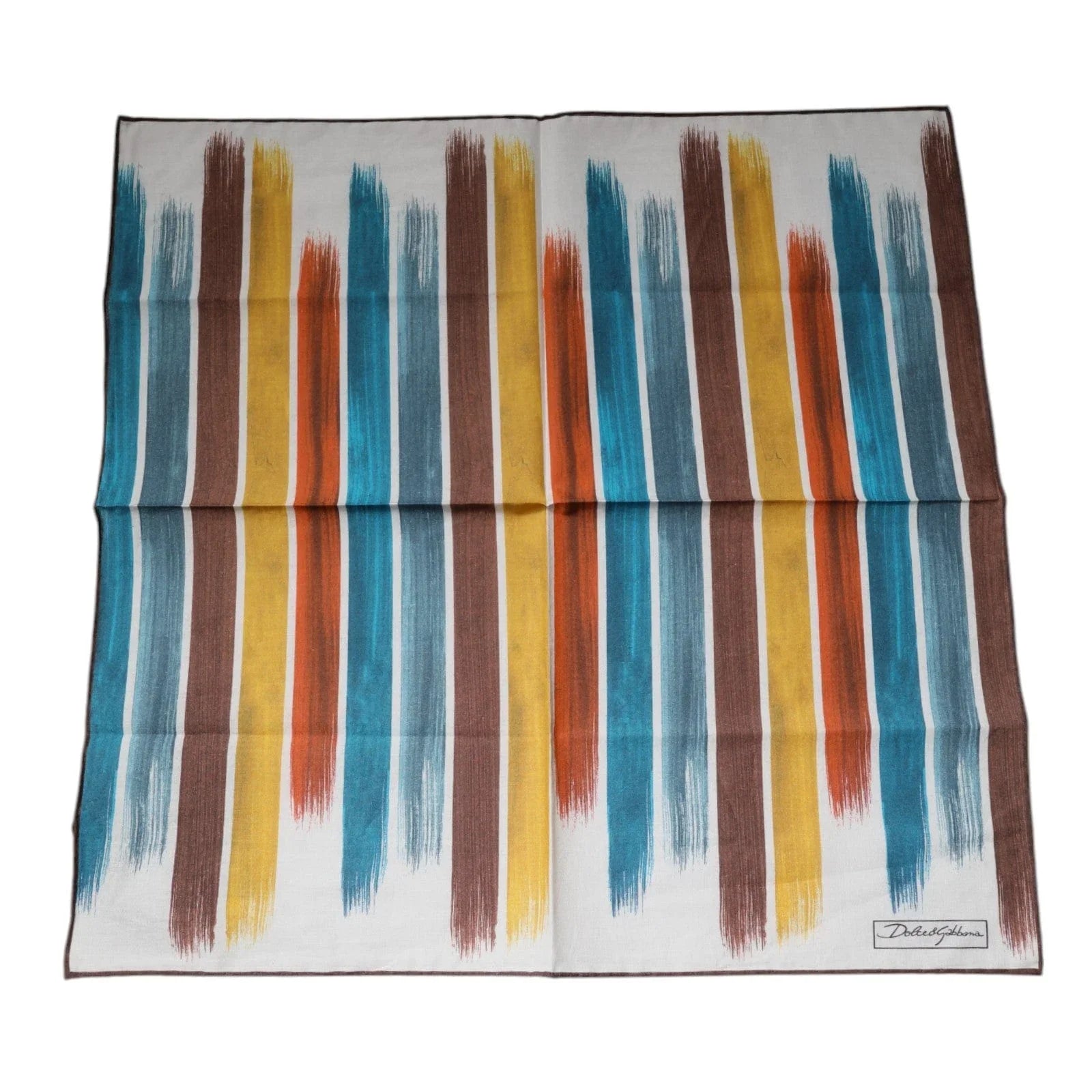 Dolce & Gabbana Dolce & Gabbana Multicolor Stripes Cotton Square Foulard Scarf