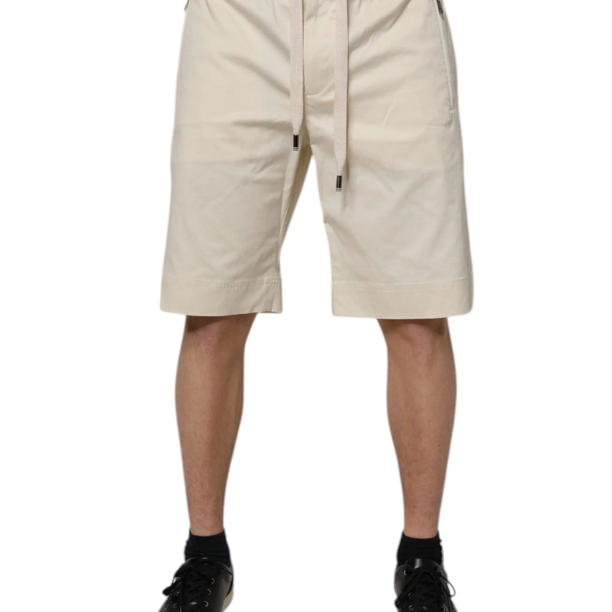 Chino Shorts IT48 | M Dolce & Gabbana Off White Cotton Stretch Men Bermuda Shorts