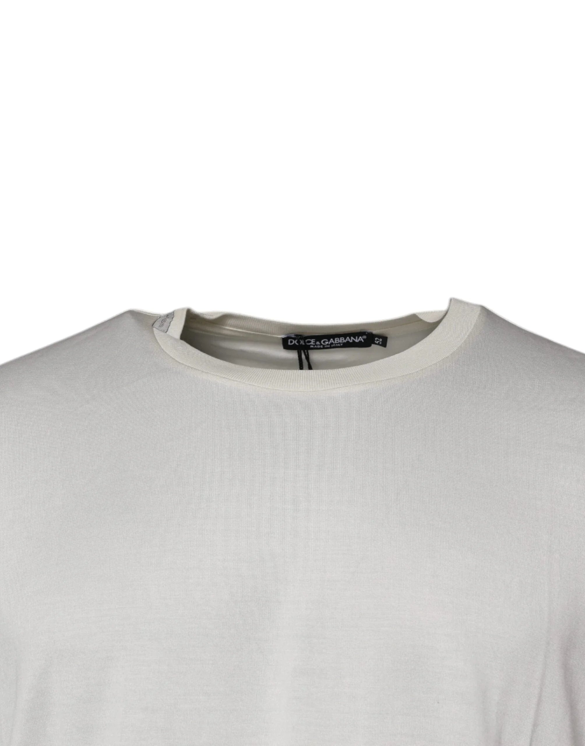 Dolce & Gabbana T-Shirts IT52 | XL Dolce & Gabbana Off White Crew Neck Short Sleeve T-shirt