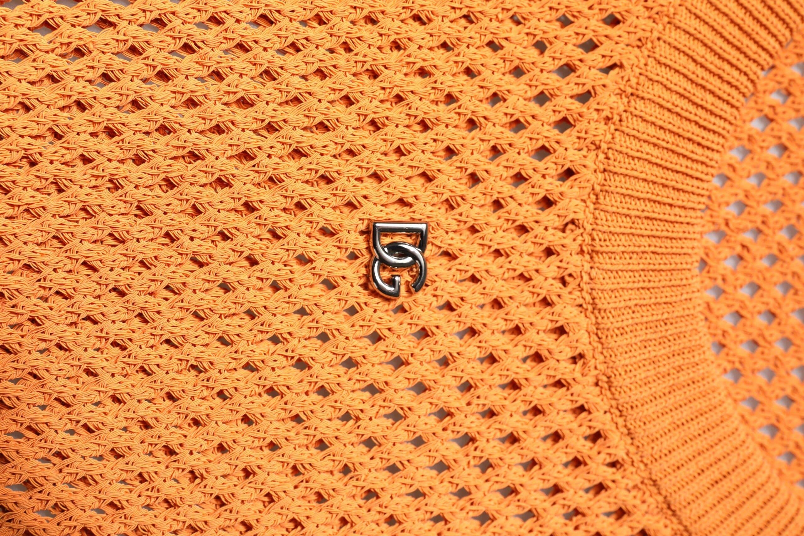 Dolce & Gabbana T-Shirts IT48 | M Dolce & Gabbana Orange Cashmere Round Neck Sleeveless T-shirt