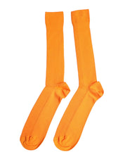 Dolce & Gabbana L Dolce & Gabbana Orange Cotton Logo Over The Calf Socks