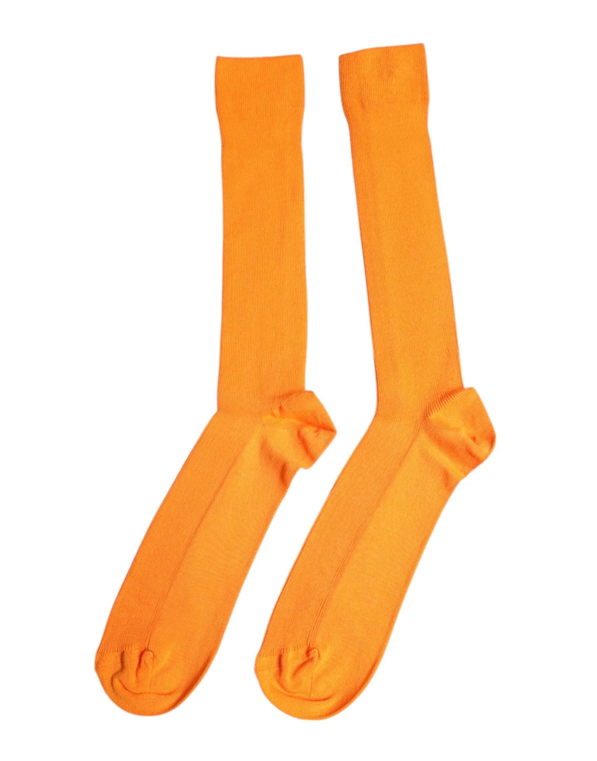 Dolce & Gabbana L Dolce & Gabbana Orange Cotton Logo Over The Calf Socks