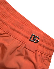 Dolce & Gabbana Swimsuits IT6| L Dolce & Gabbana Orange Polyester Beachwear Shorts 2Pc Swimwear