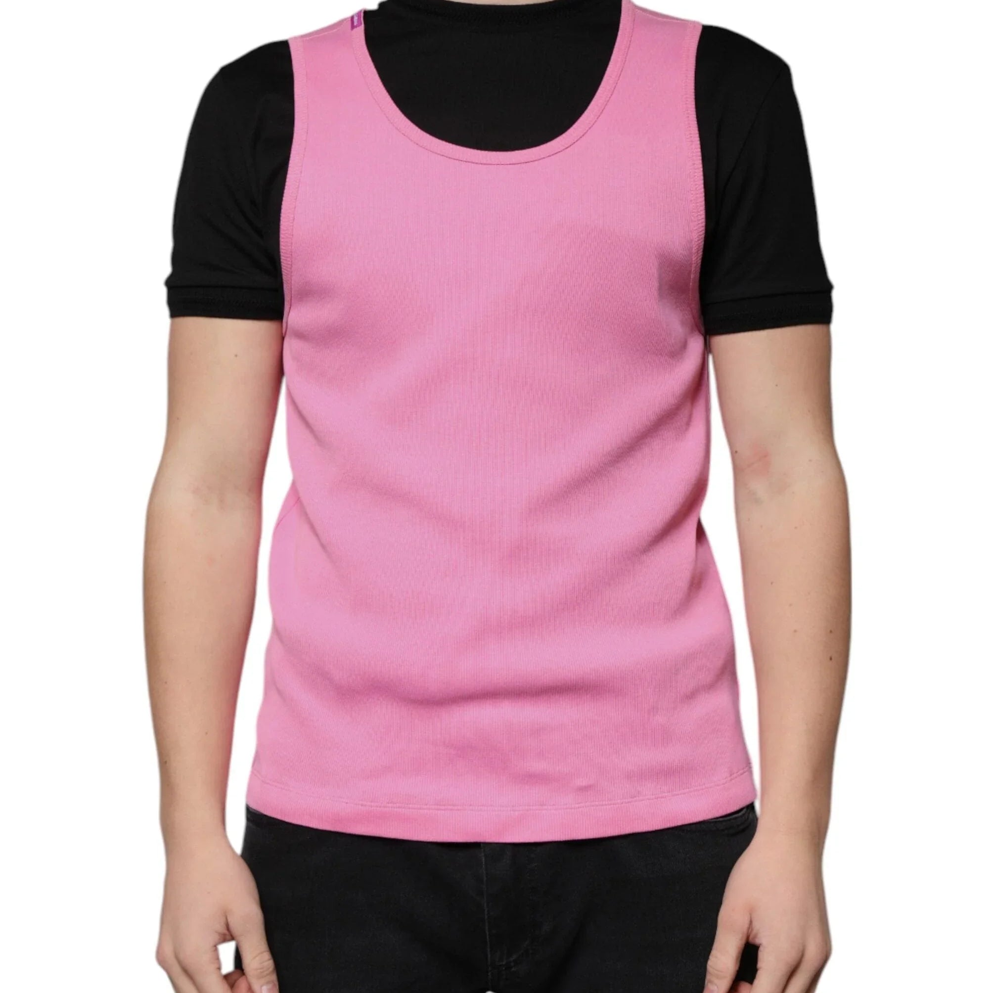Dolce & Gabbana T-Shirts IT54 | XL Dolce & Gabbana Pink Cotton Round Neck Sleeveless T-shirt