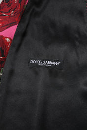 Dolce & Gabbana IT50 | L Dolce & Gabbana Pink Floral Satin Formal Men Waistcoat Vest