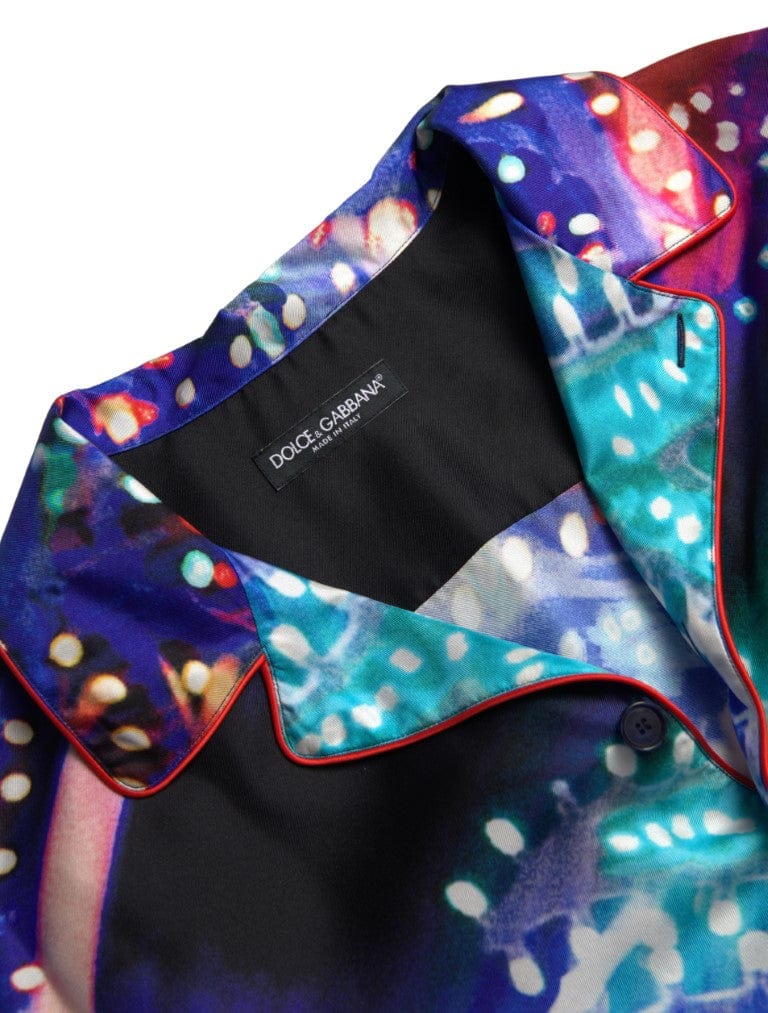 Dolce & Gabbana Pajama Shirts IT40 | M Dolce & Gabbana Psychedelic Print Silk Pajama Shirt