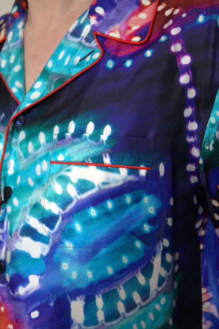 Dolce & Gabbana Pajama Shirts IT40 | M Dolce & Gabbana Psychedelic Print Silk Pajama Shirt