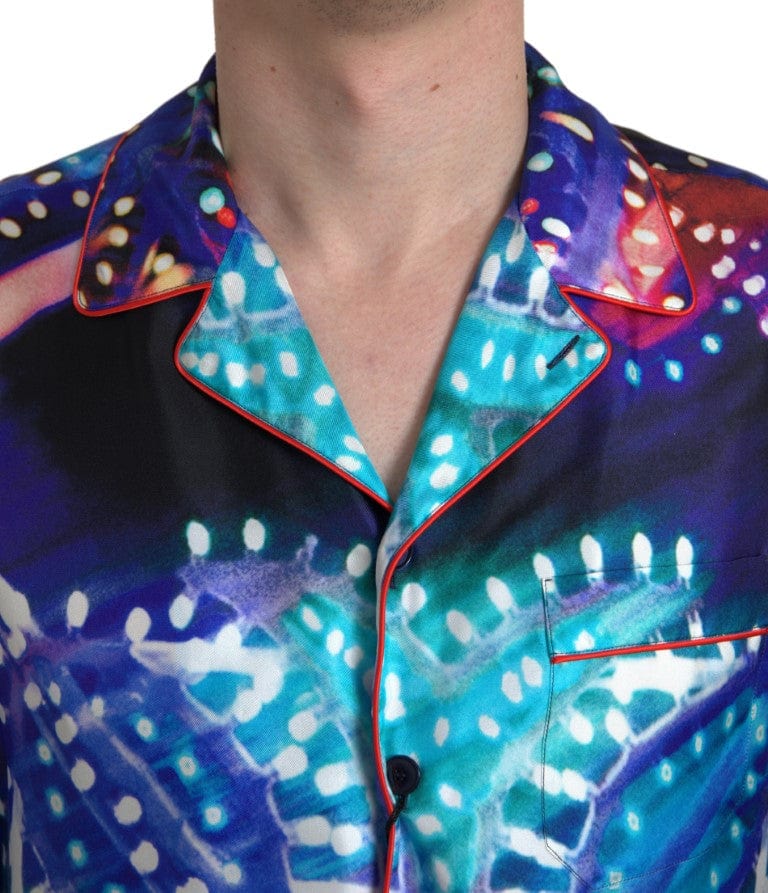 Dolce & Gabbana Pajama Shirts IT40 | M Dolce & Gabbana Psychedelic Print Silk Pajama Shirt