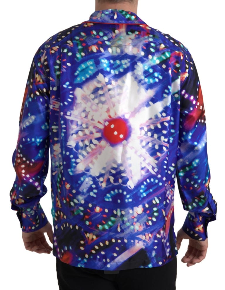 Dolce & Gabbana Pajama Shirts IT40 | M Dolce & Gabbana Psychedelic Print Silk Pajama Shirt