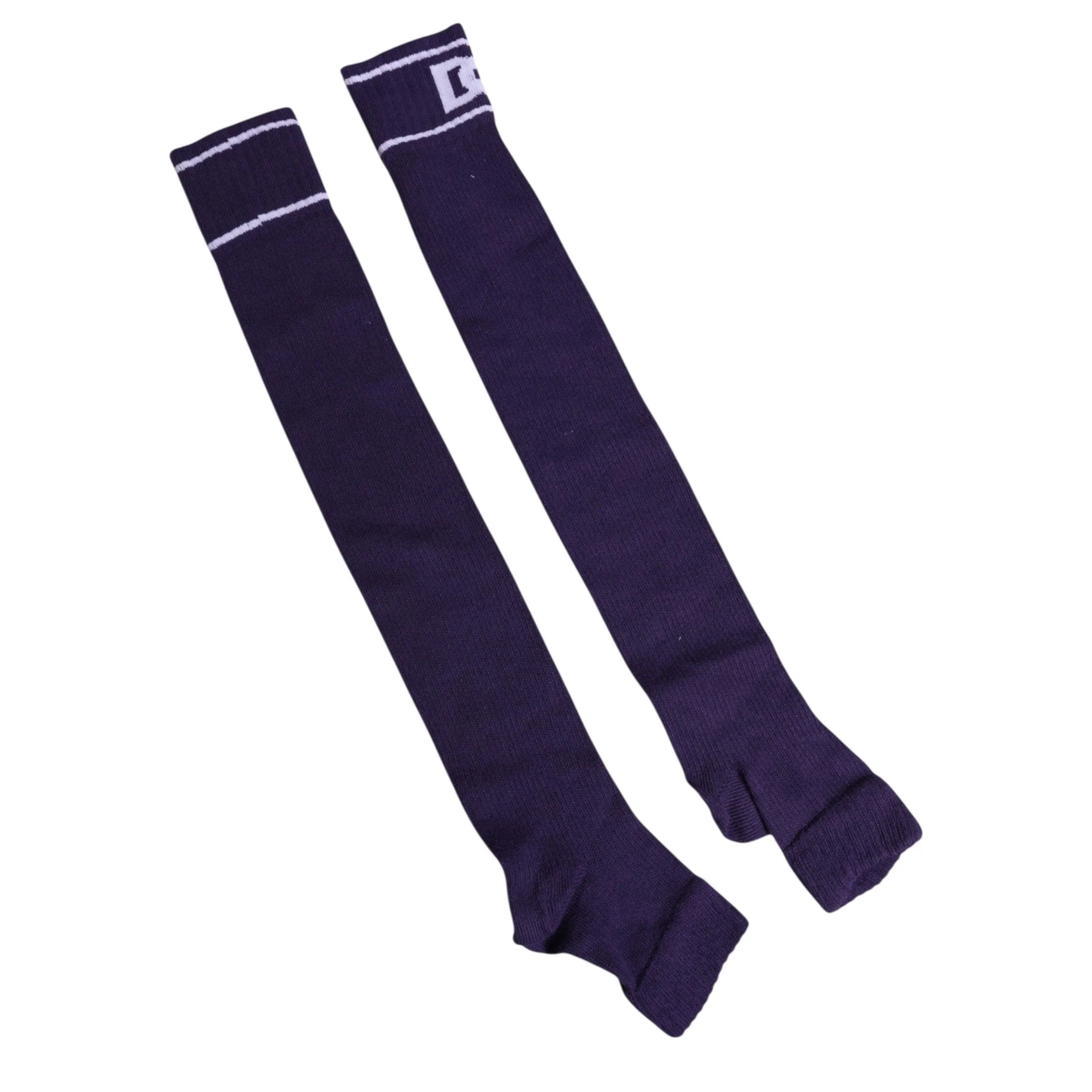 Dolce & Gabbana Dolce & Gabbana Purple Cotton DG Logo Print Open Toe Socks