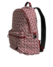 Dolce & Gabbana Dolce & Gabbana Red White DG Logo Print Nylon Travel Backpack Bag