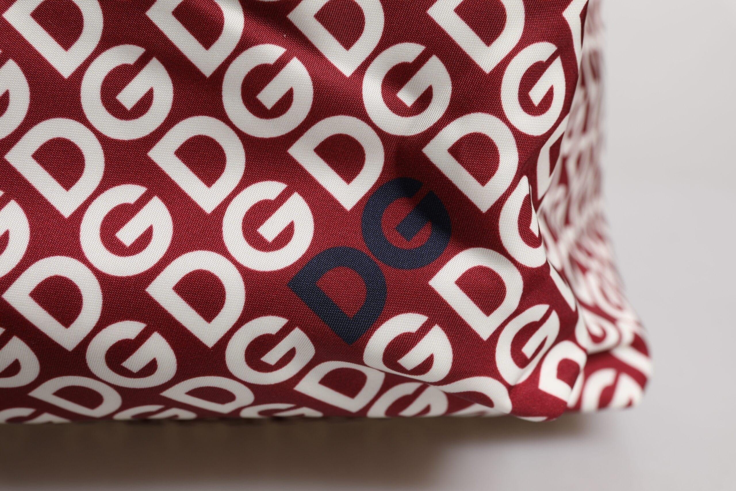 Dolce & Gabbana Dolce & Gabbana Red White DG Logo Print Nylon Travel Backpack Bag