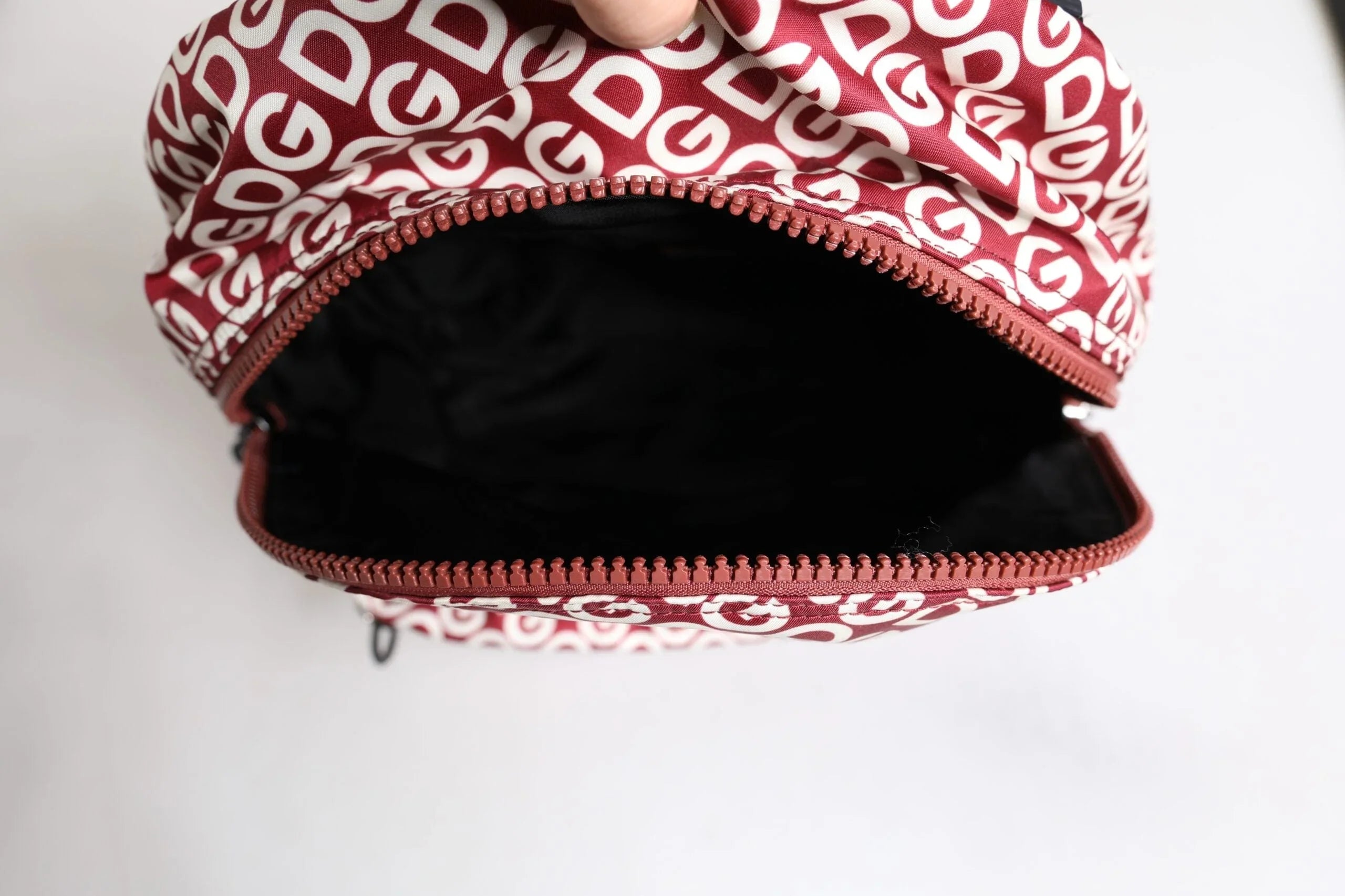 Dolce & Gabbana Dolce & Gabbana Red White DG Logo Print Nylon Travel Backpack Bag
