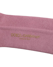 Dolce & Gabbana L Dolce & Gabbana Rose Pink Cotton Over The Calf Socks
