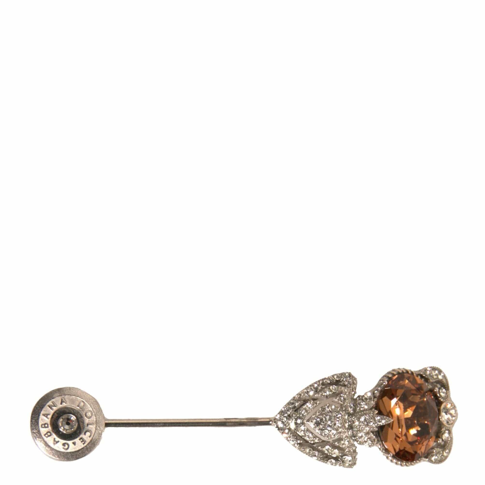 Dolce & Gabbana Dolce & Gabbana Silver 925 Sterling Silver Crystals Pin Collar Brooch