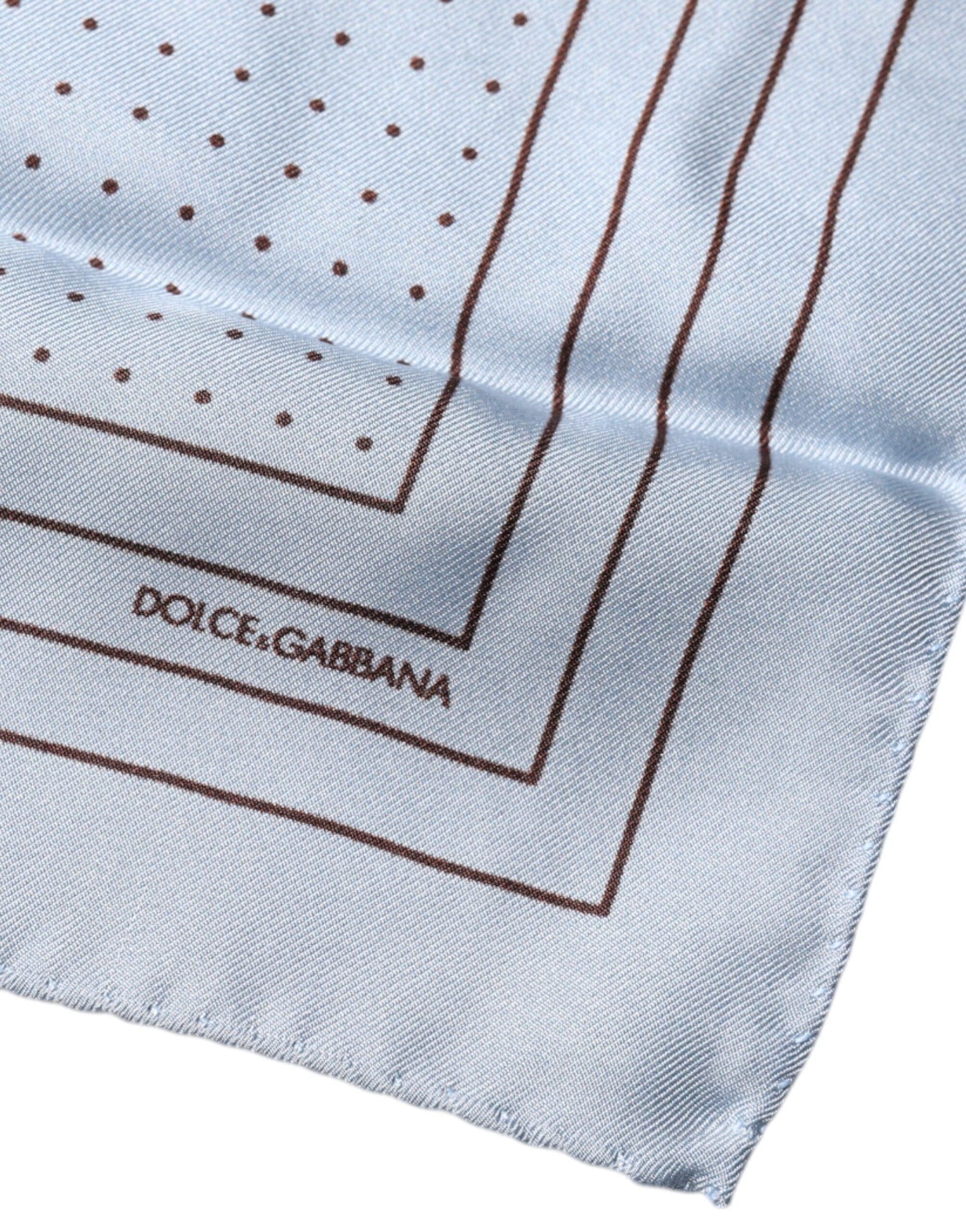 Dolce & Gabbana Dolce & Gabbana Sky Blue Polka Dots Square Handkerchief Scarf