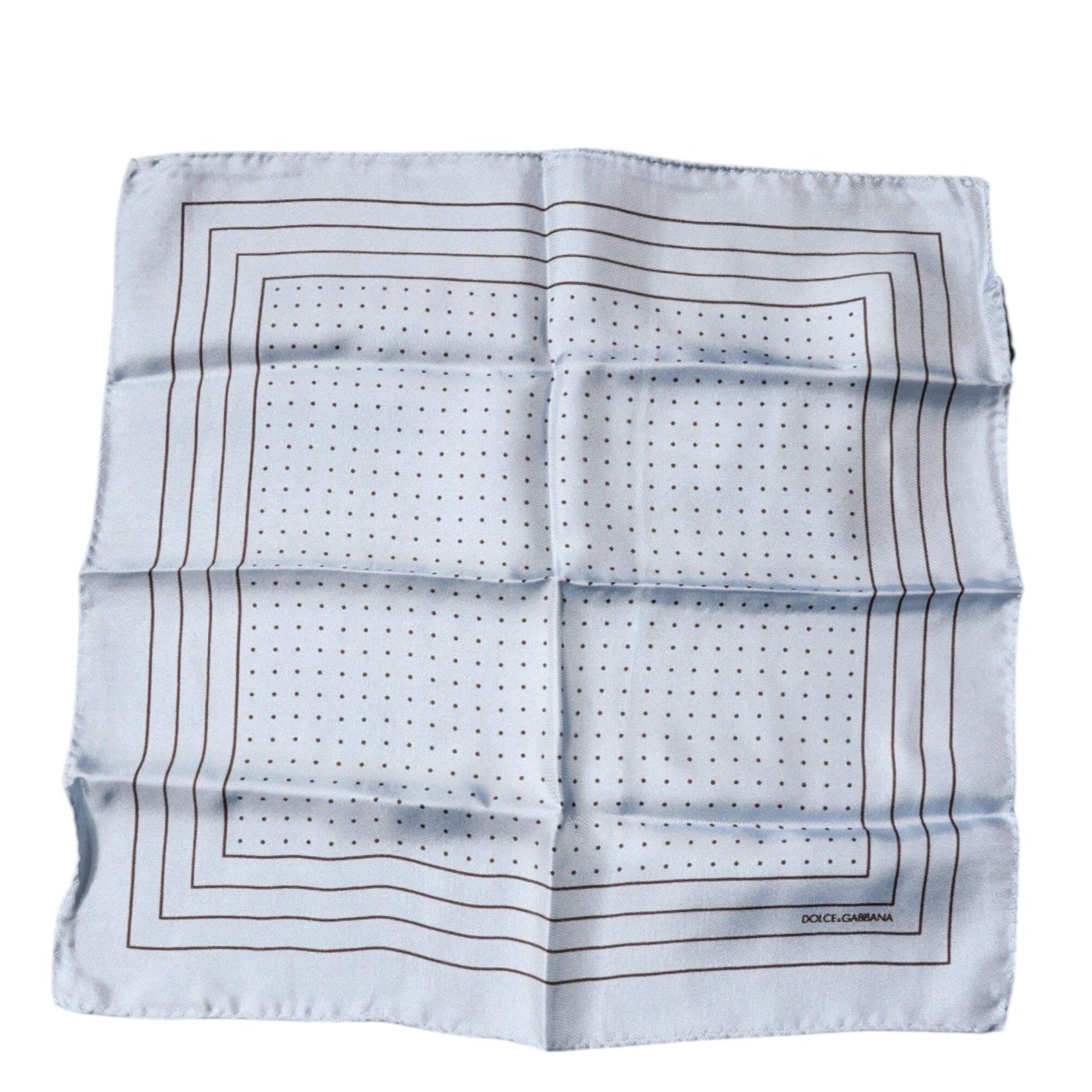 Dolce & Gabbana Dolce & Gabbana Sky Blue Polka Dots Square Handkerchief Scarf
