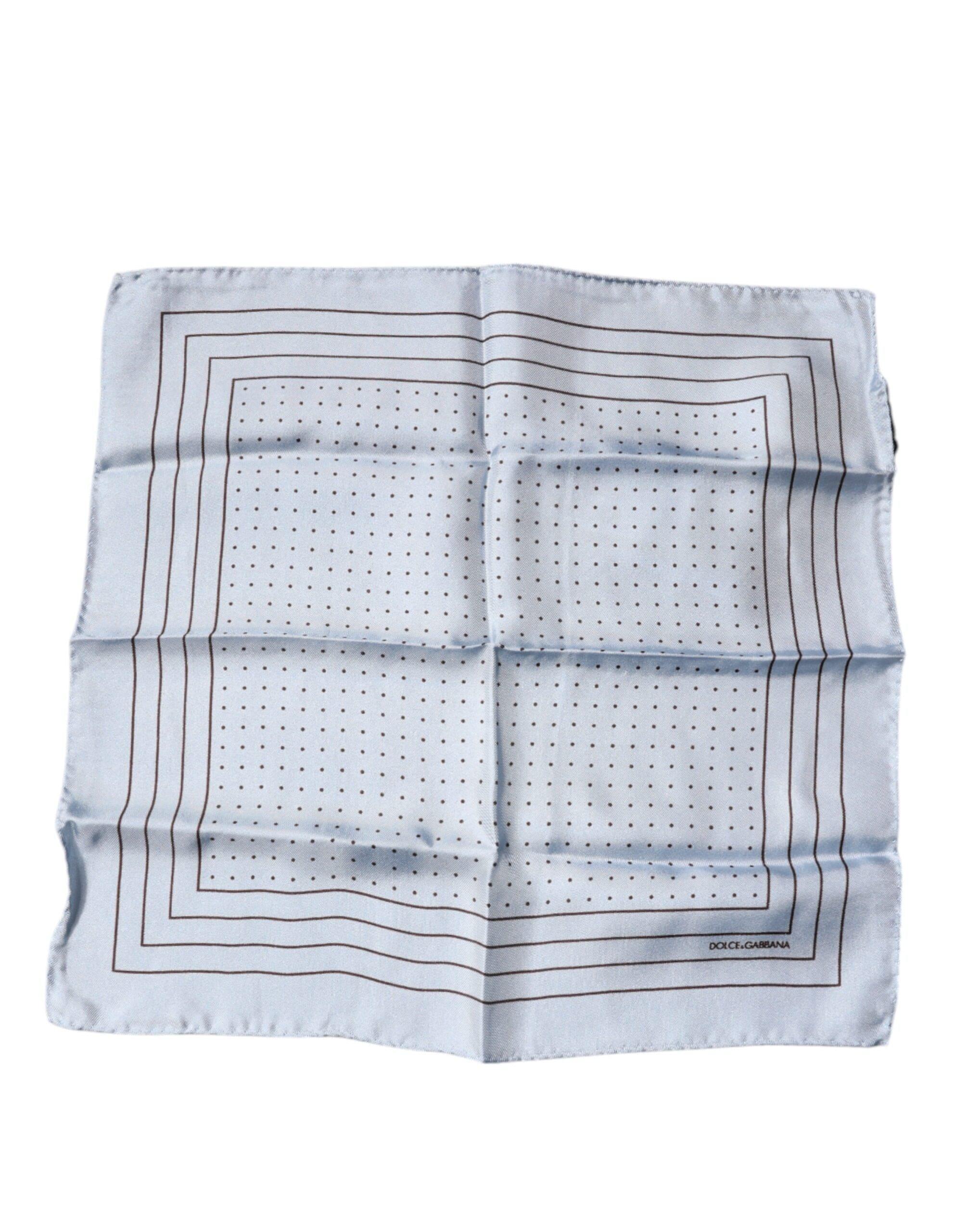 Dolce & Gabbana Dolce & Gabbana Sky Blue Polka Dots Square Handkerchief Scarf