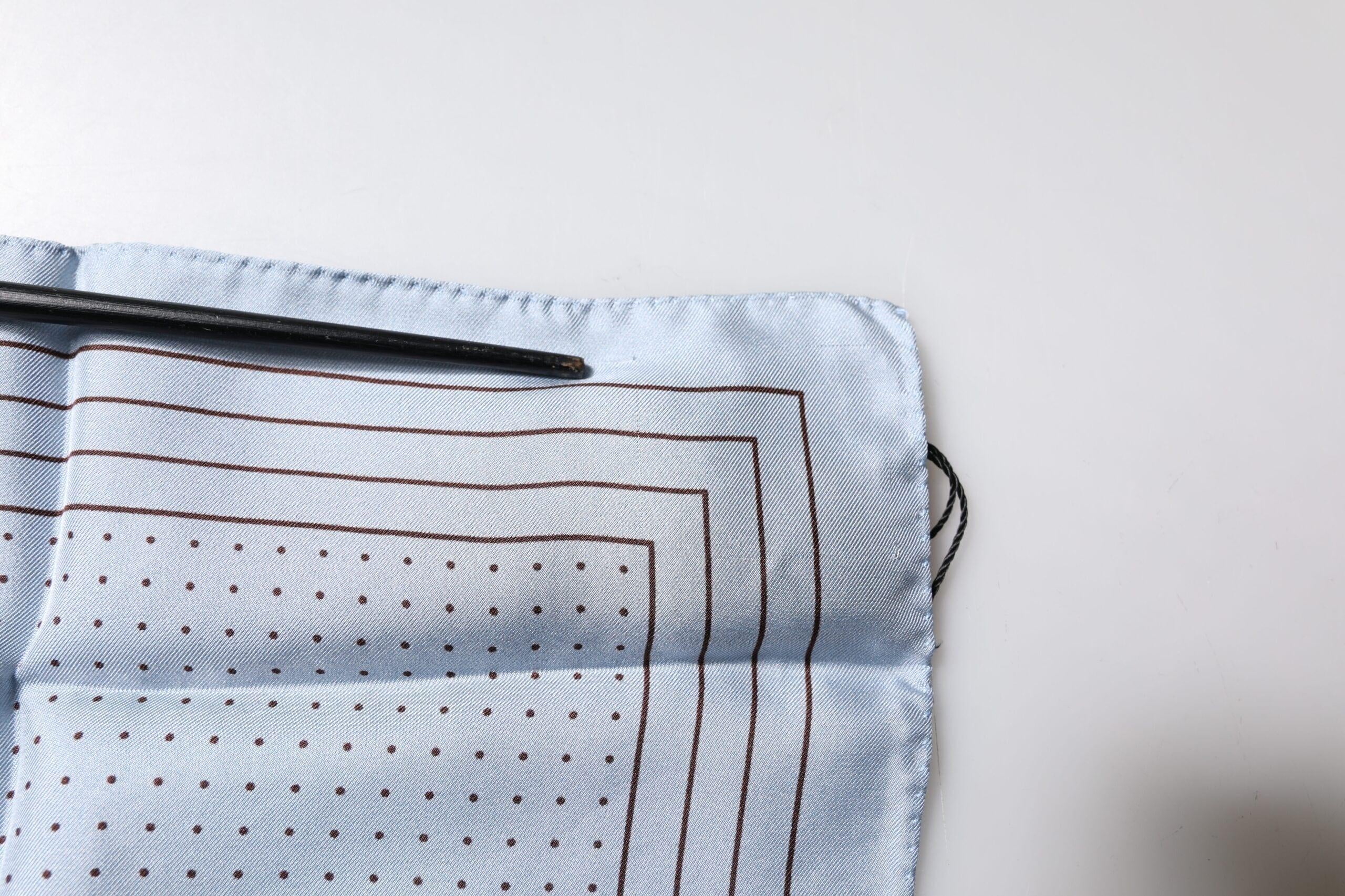 Dolce & Gabbana Dolce & Gabbana Sky Blue Polka Dots Square Handkerchief Scarf