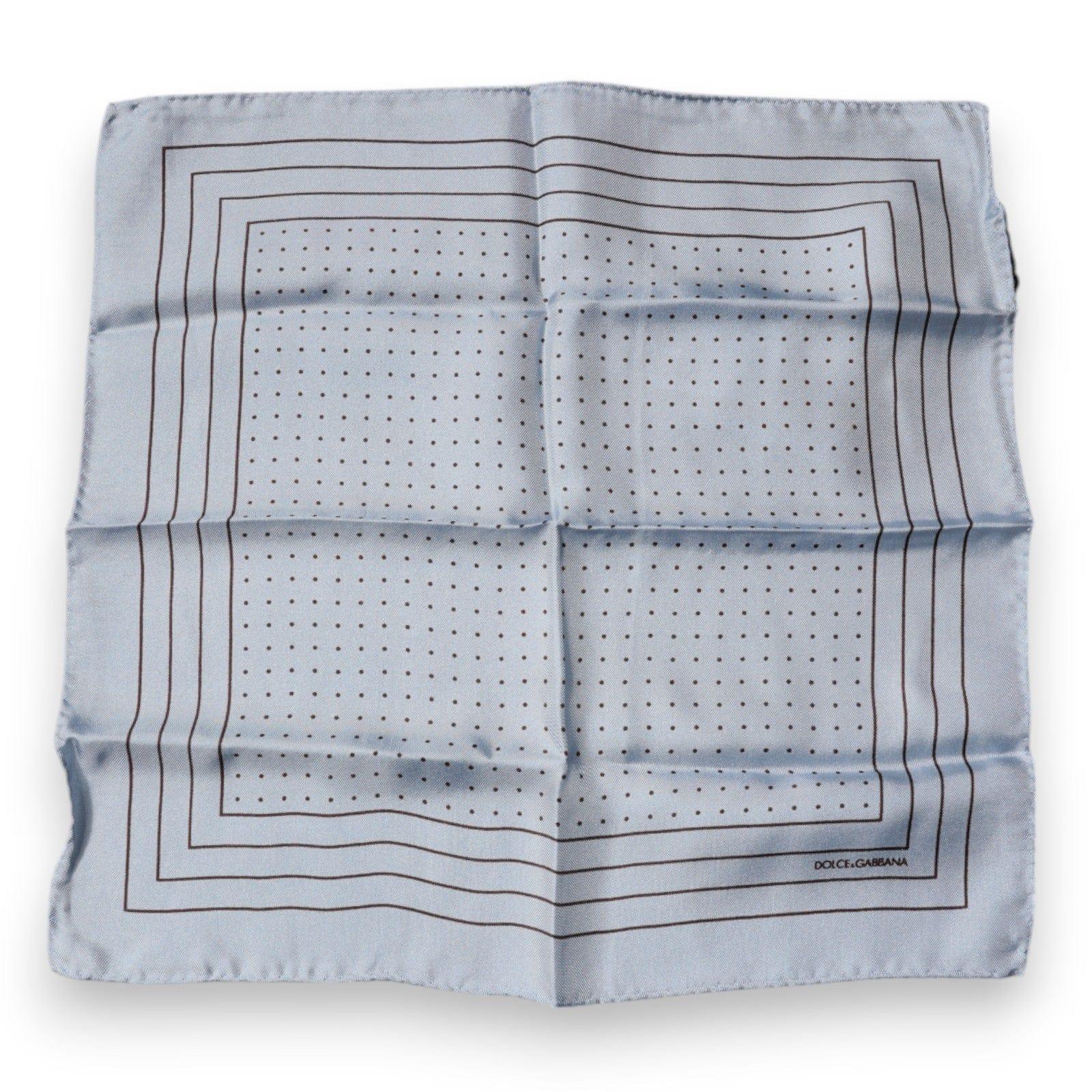 Dolce & Gabbana Dolce & Gabbana Sky Blue Polka Dots Square Handkerchief Scarf