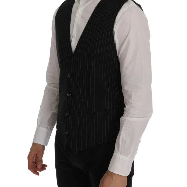 Dolce & Gabbana Premium Denim IT50 | M Dolce & Gabbana Sleek Striped Waistcoat Vest