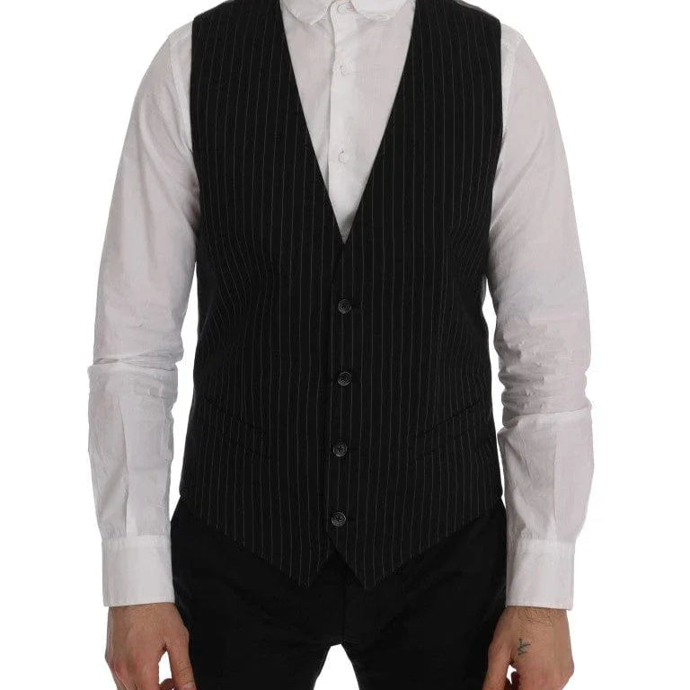 Dolce & Gabbana Premium Denim IT50 | M Dolce & Gabbana Sleek Striped Waistcoat Vest