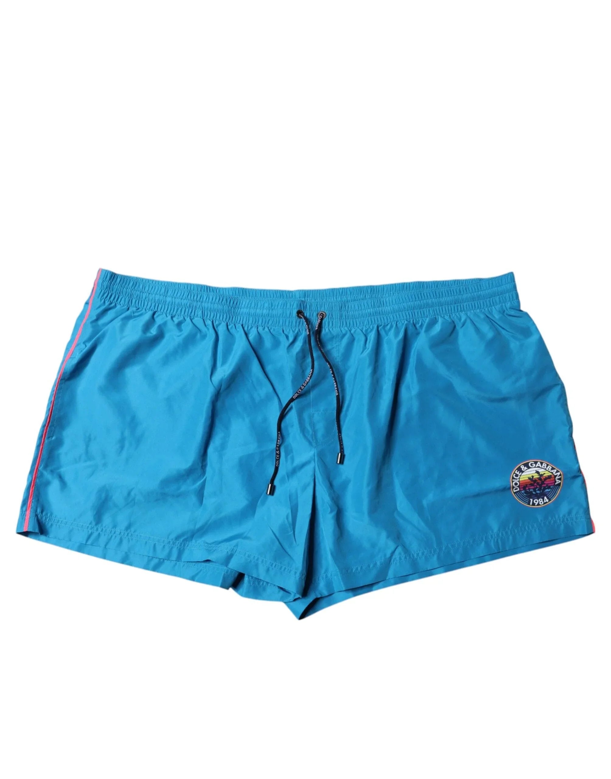 Dolce & Gabbana Swimsuits IT10 / US4XL Dolce & Gabbana Turquoise Logo Beachwear Shorts 2Pc Swimwear