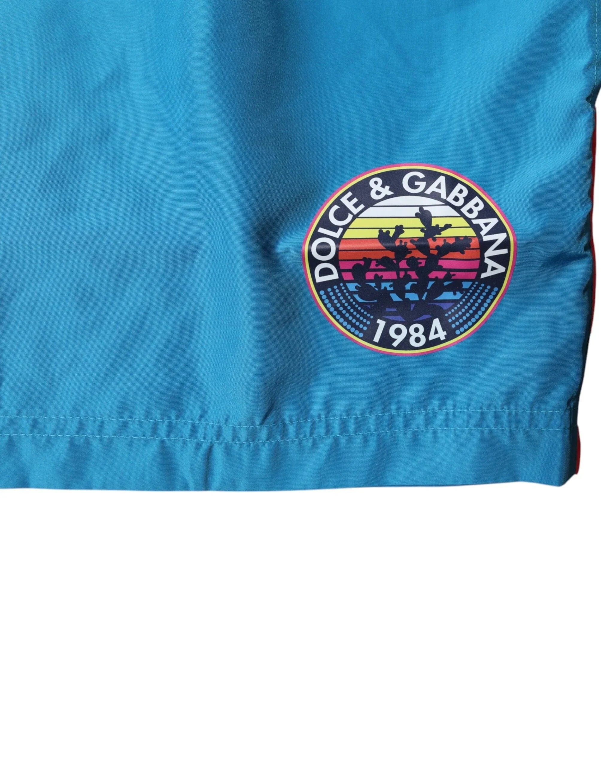Dolce & Gabbana Swimsuits IT10 / US4XL Dolce & Gabbana Turquoise Logo Beachwear Shorts 2Pc Swimwear