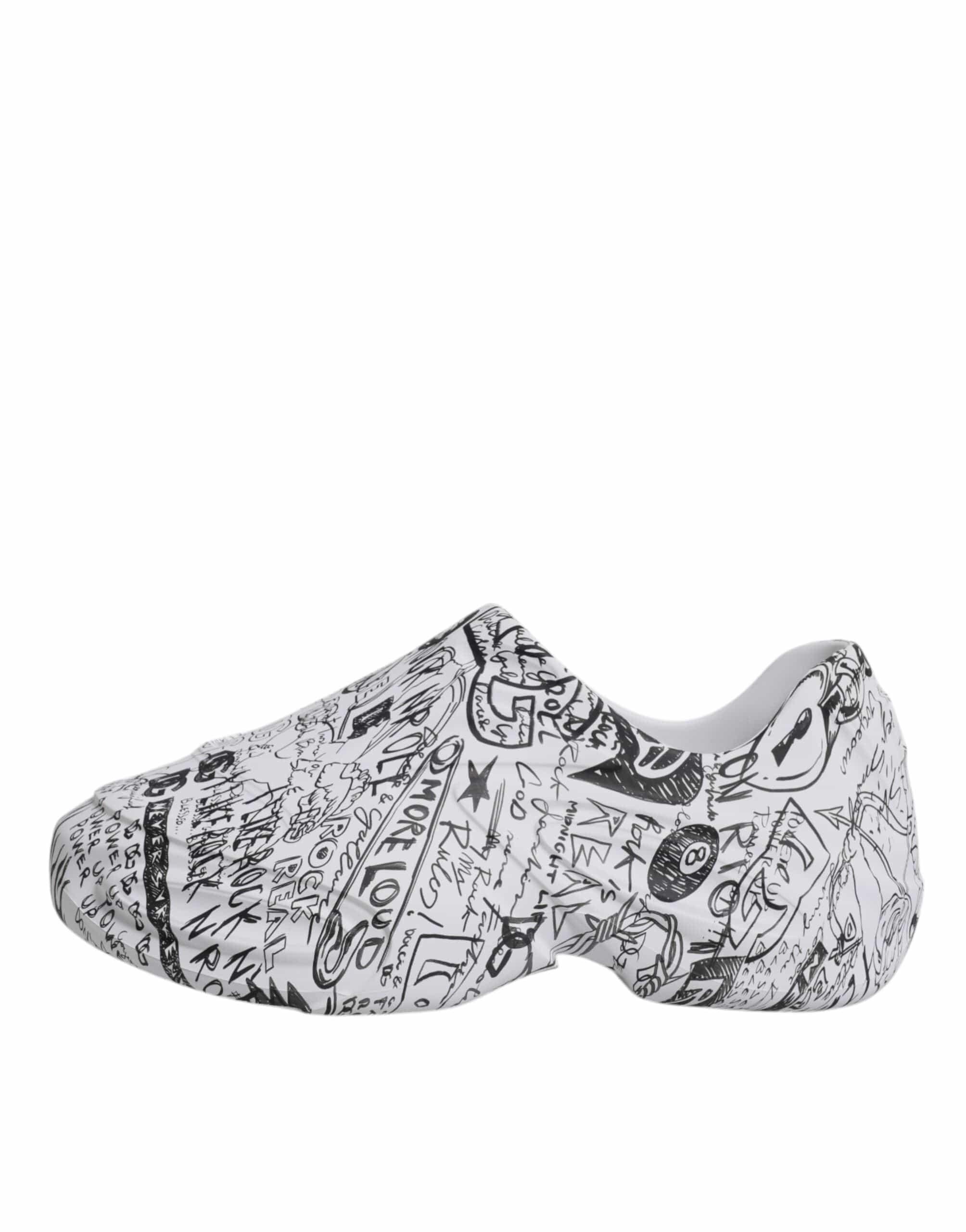 Dolce & Gabbana Sneakers Dolce & Gabbana White Black Graffiti Daymaster Sneakers Shoes