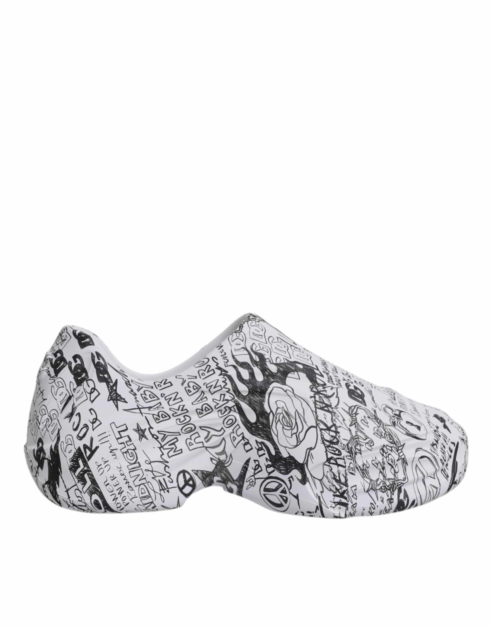 Dolce & Gabbana Sneakers Dolce & Gabbana White Black Graffiti Daymaster Sneakers Shoes