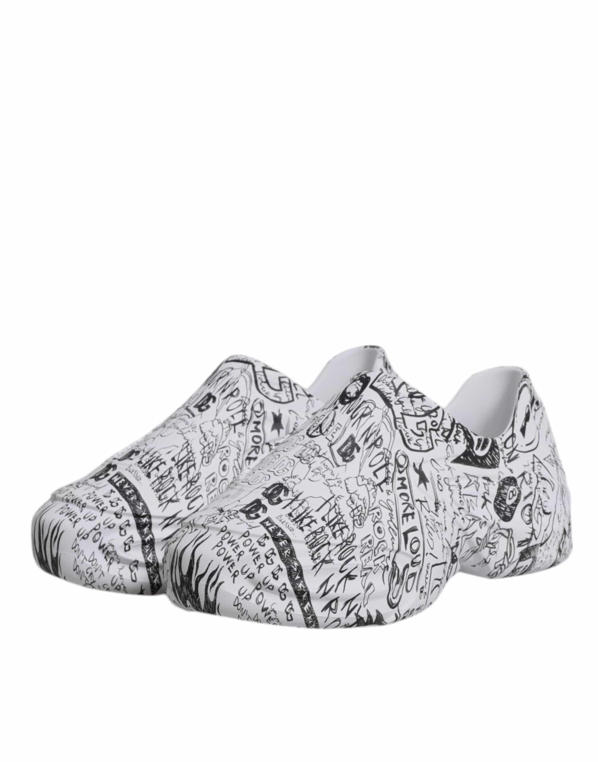 Dolce & Gabbana Sneakers Dolce & Gabbana White Black Graffiti Daymaster Sneakers Shoes