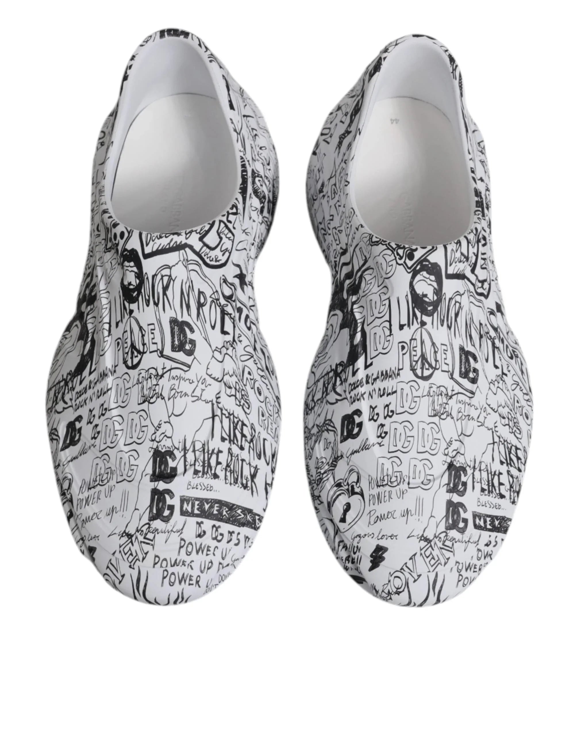 Dolce & Gabbana Sneakers Dolce & Gabbana White Black Graffiti Daymaster Sneakers Shoes