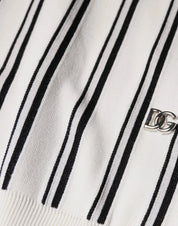 Dolce & Gabbana Premium Polos IT44 | XS Dolce & Gabbana White Black Stripe Polo Short Sleeve T-shirt