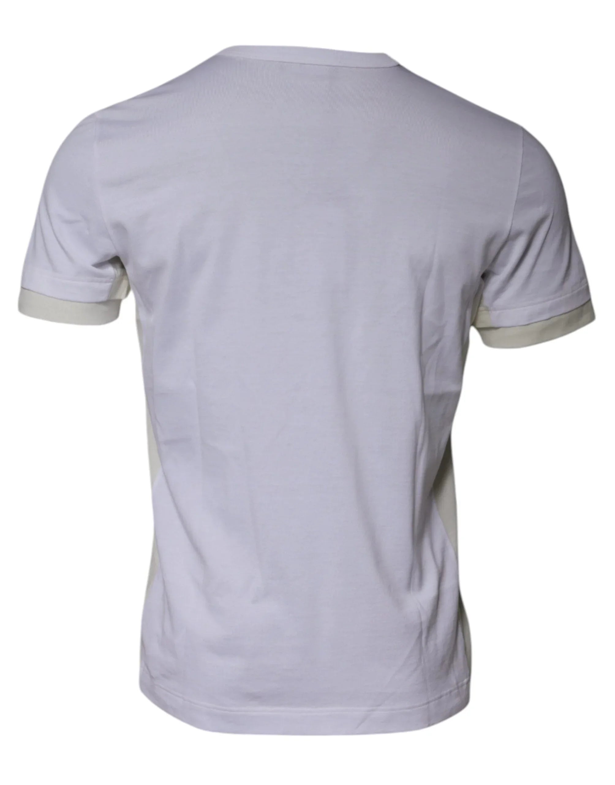 Dolce & Gabbana T-Shirts IT48 | M Dolce & Gabbana White Cotton Crew Neck Short Sleeves T-shirt