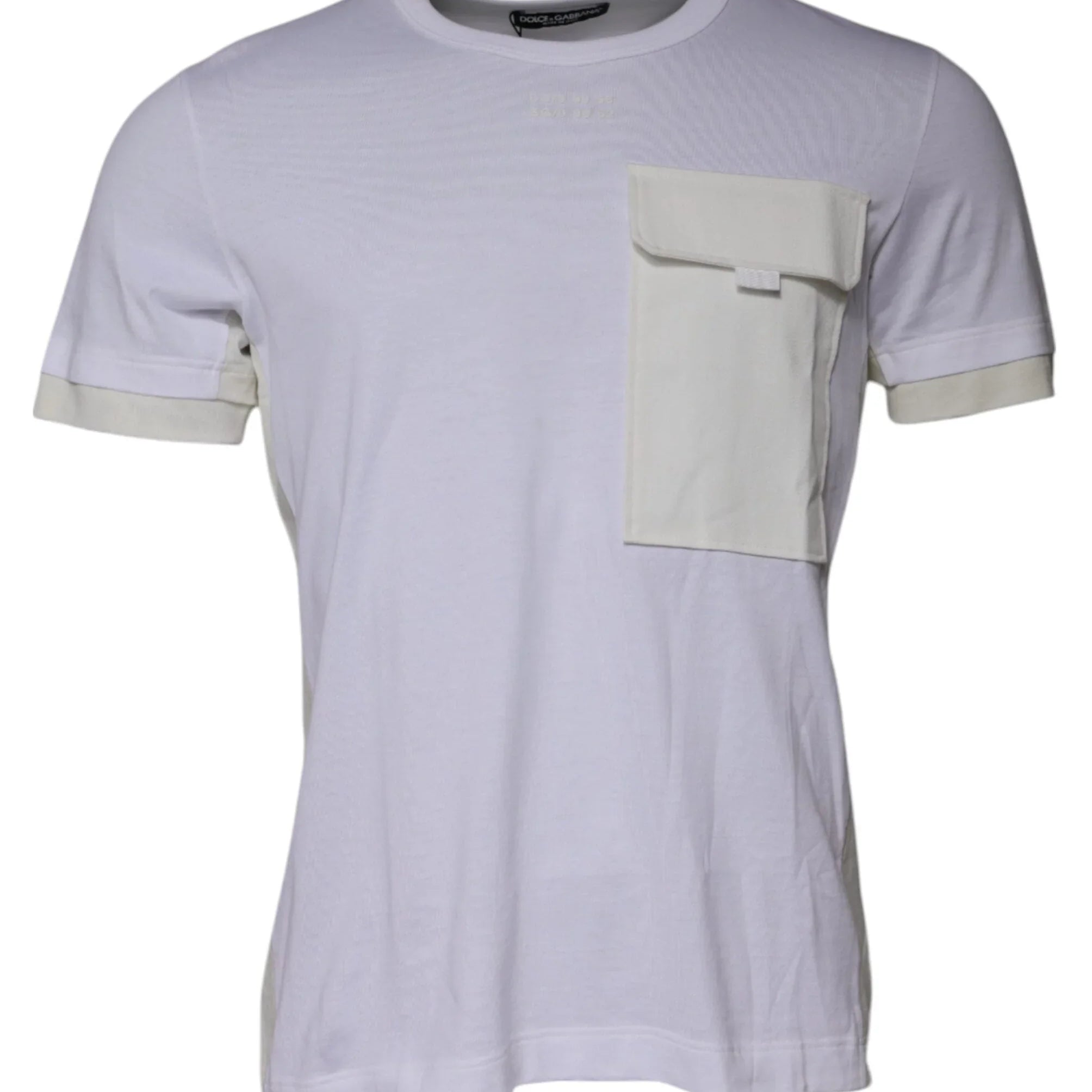 Dolce & Gabbana T-Shirts IT48 | M Dolce & Gabbana White Cotton Crew Neck Short Sleeves T-shirt