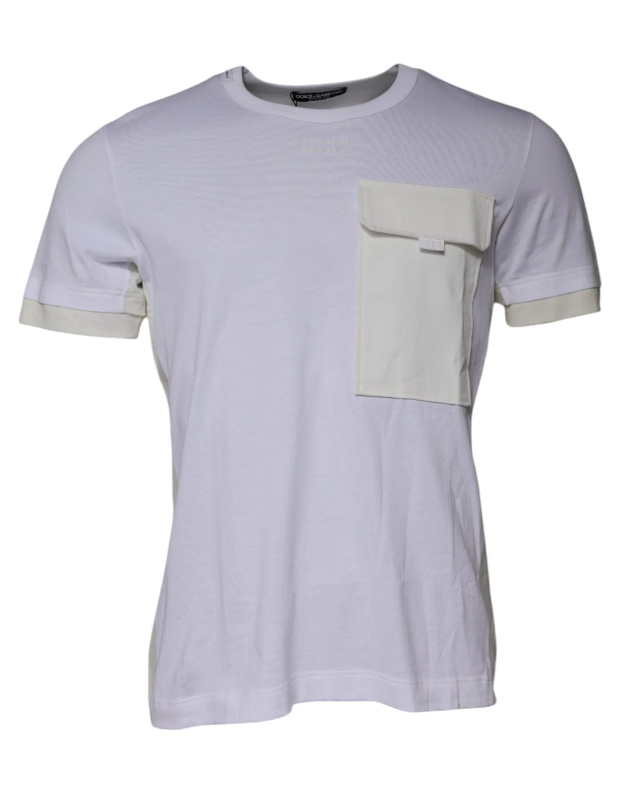 Dolce & Gabbana T-Shirts IT48 | M Dolce & Gabbana White Cotton Crew Neck Short Sleeves T-shirt