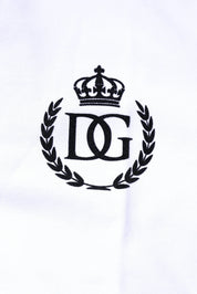 Dolce & Gabbana Premium Polos IT44 | XS Dolce & Gabbana White Cotton Crown Collared Men Polo T-shirt