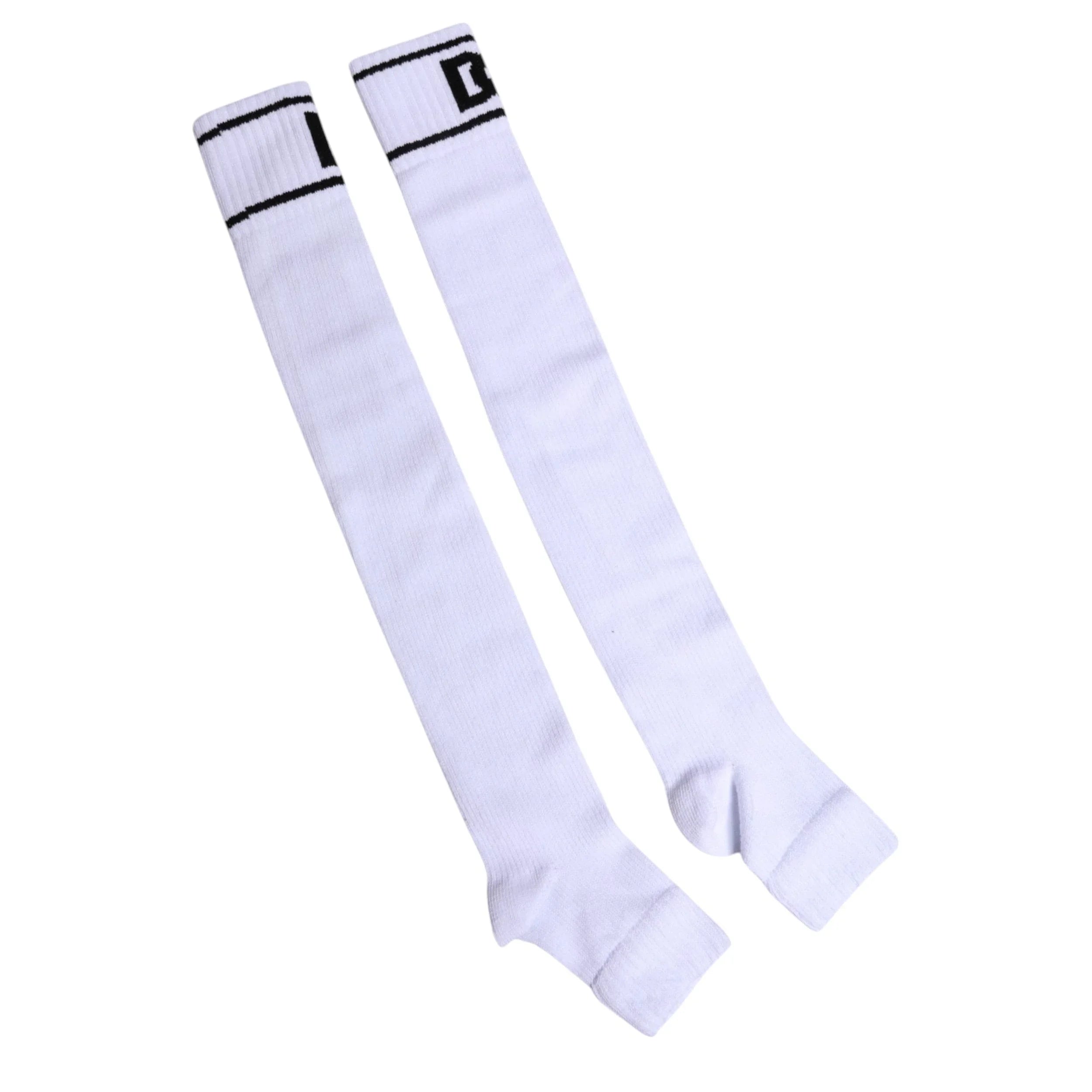Dolce & Gabbana Dolce & Gabbana White Cotton DG Logo Print Open Toe Socks