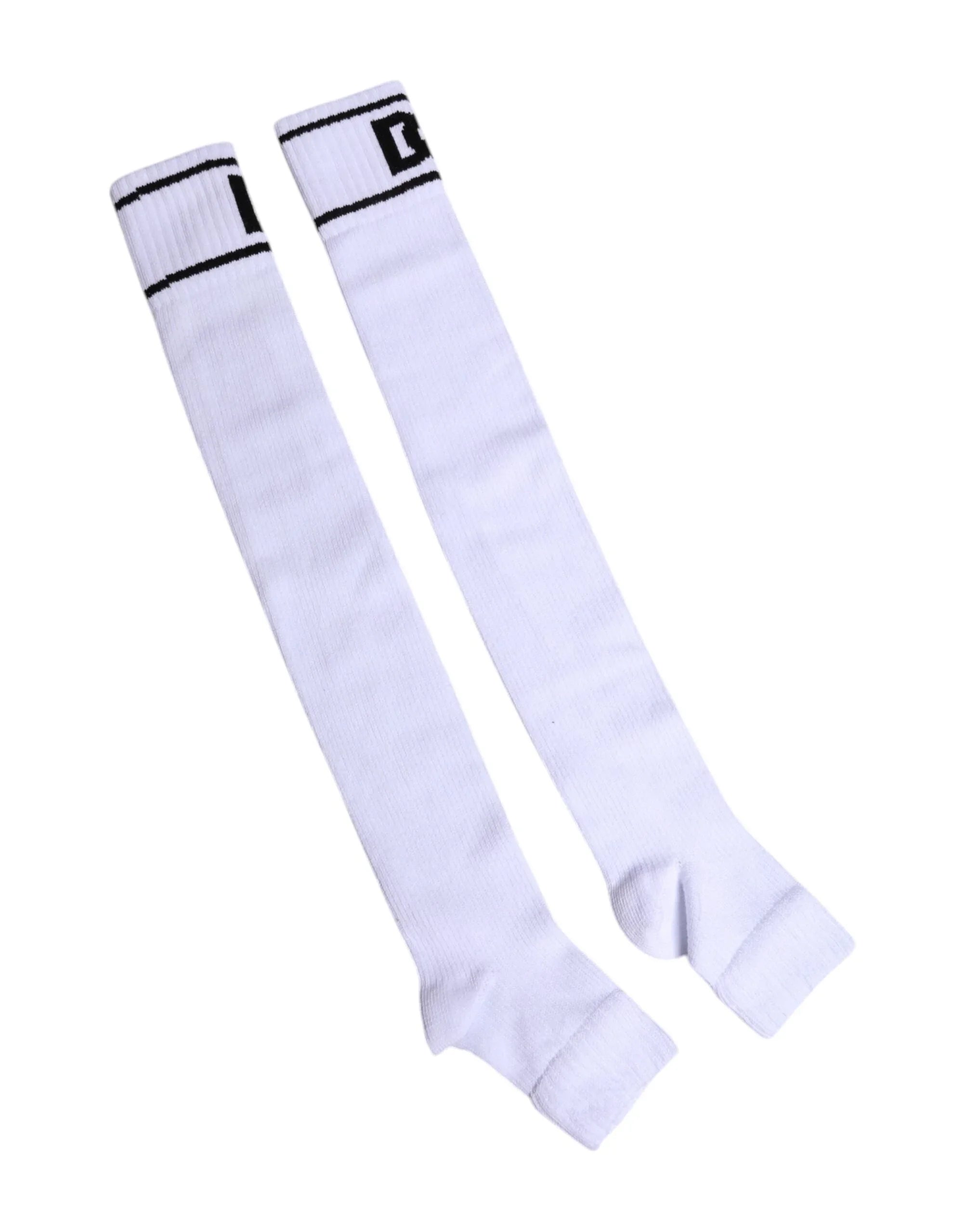 Dolce & Gabbana Dolce & Gabbana White Cotton DG Logo Print Open Toe Socks