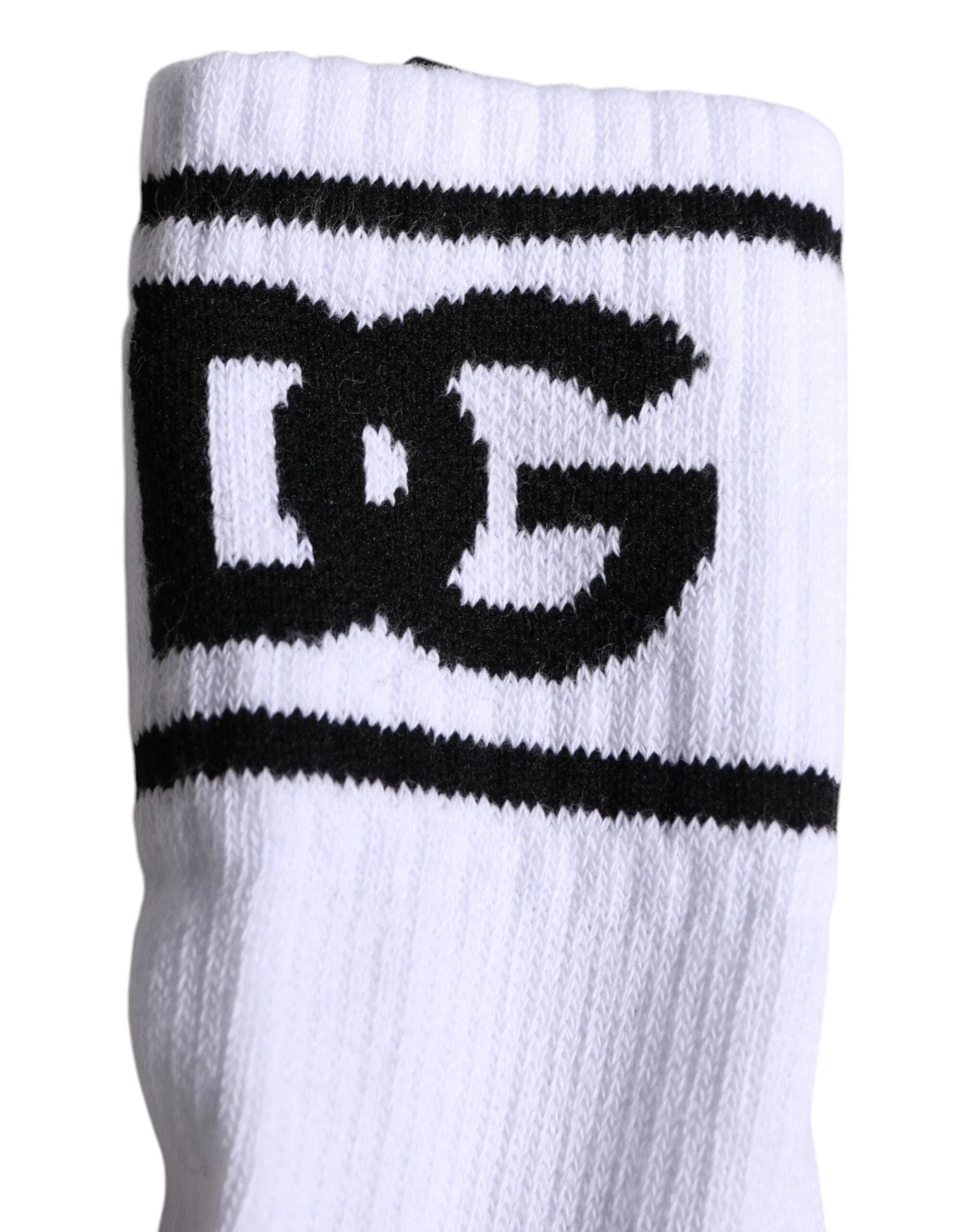 Dolce & Gabbana Dolce & Gabbana White Cotton DG Logo Print Open Toe Socks