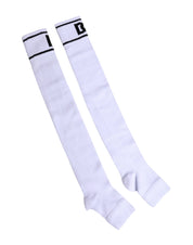 Dolce & Gabbana Dolce & Gabbana White Cotton DG Logo Print Open Toe Socks